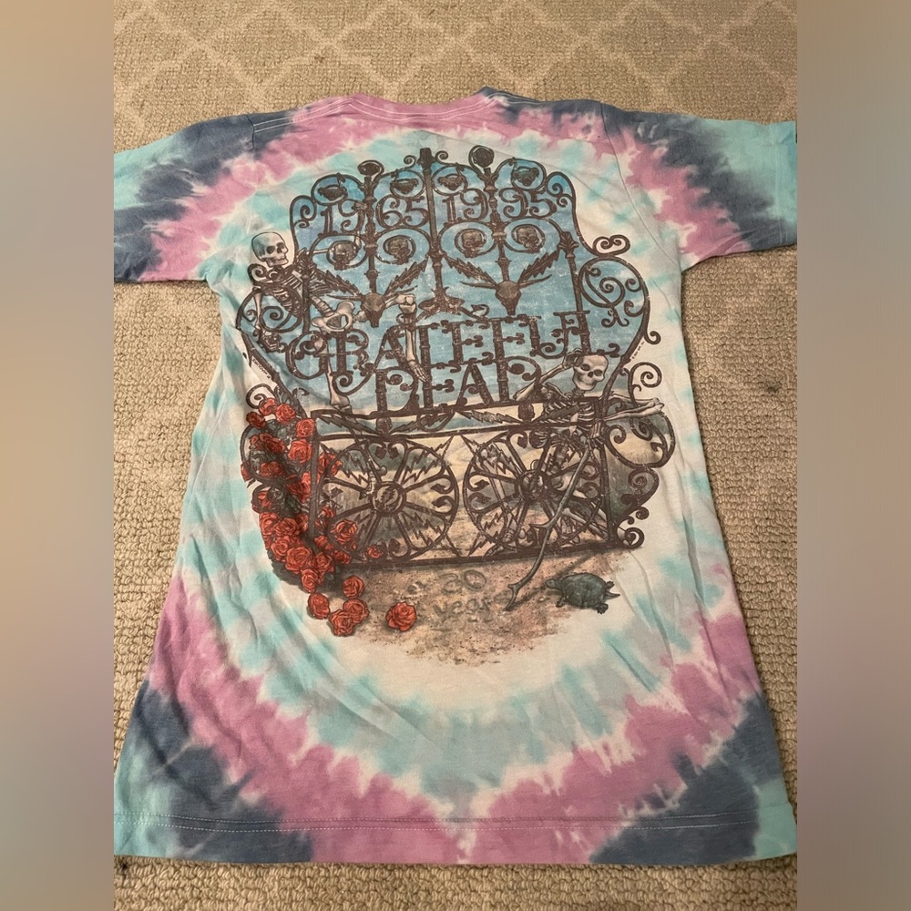 Liquid Blue Vintage Grateful Dead Rock Band Tour 2 Sided T-Shirt  Sz Small Blue - Picture 3 of 3